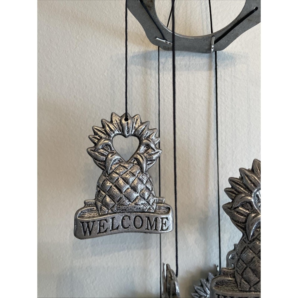 Vintage Carson Metal Wind Chime USA Made Pineapple Welcome Hospitality Decor - Picture 4 of 16